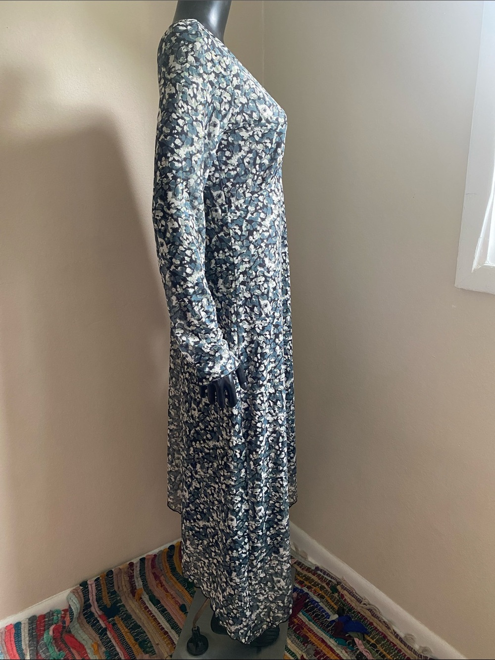 Oak & Trellis Sheer Chic Asymmetrical V-Neck Dress - Picture 10 of 14